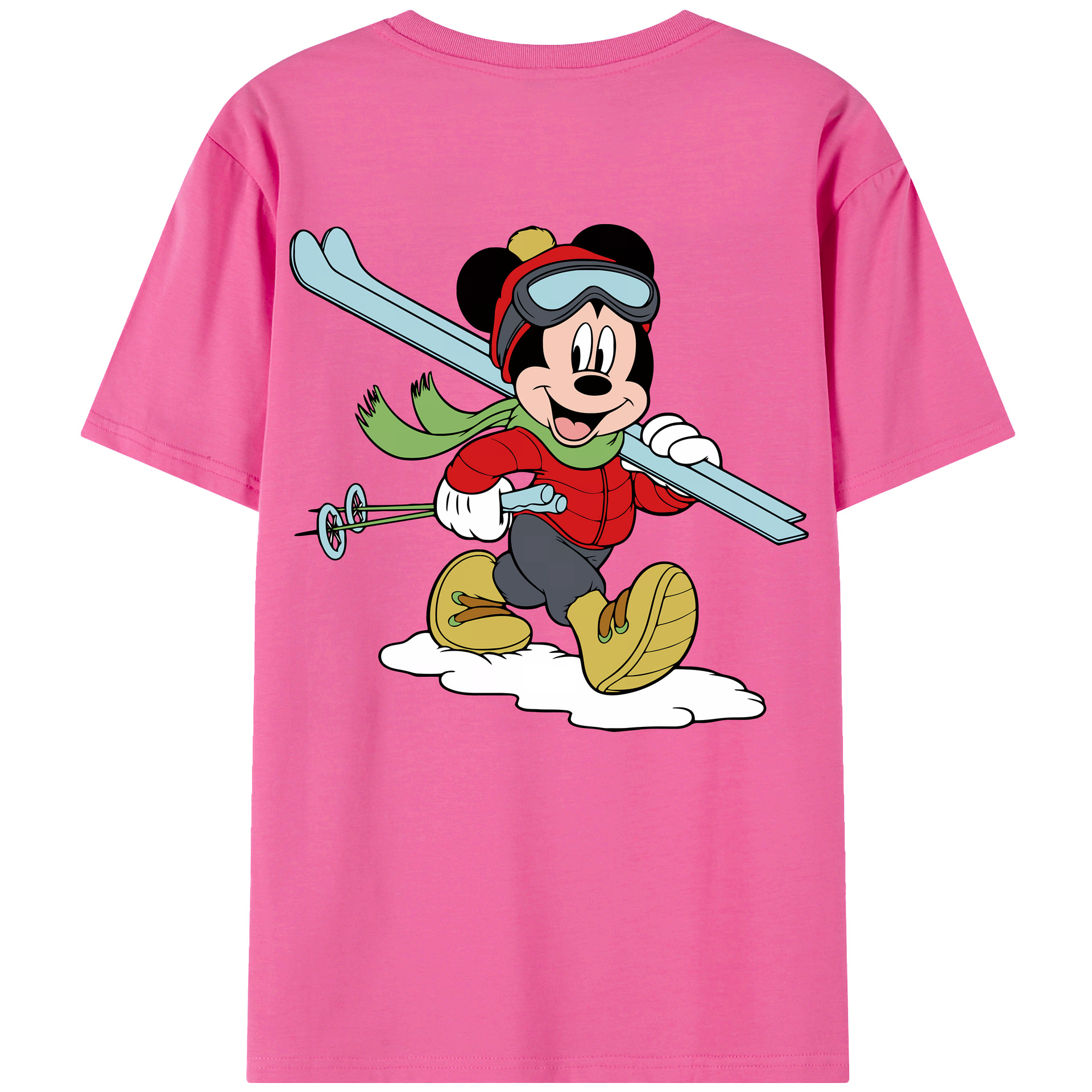 （画像用） ミッキーマウス Mickey Mouse レディース半袖Tシャツ(バックプリント)
